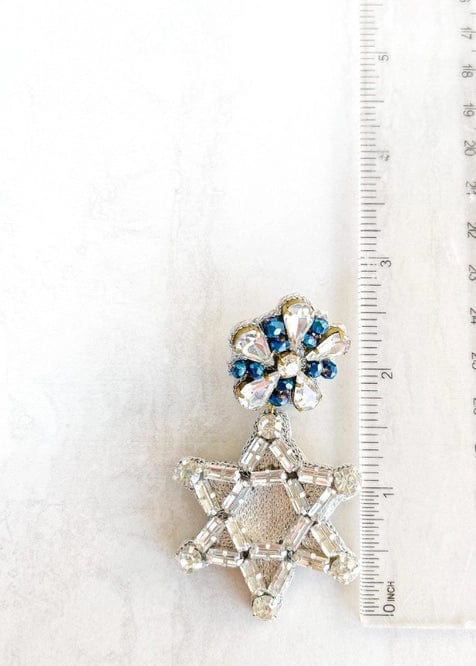 Sparkly Silver and Blue Star of David Earrings、mySite、topwebapps