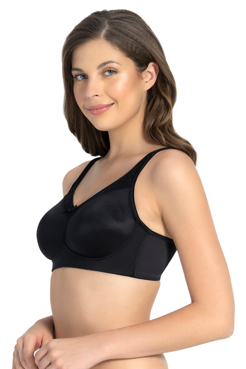  Elegant Support Non-padded & Non-wired Bra - Black、mySite、justintrudeaud