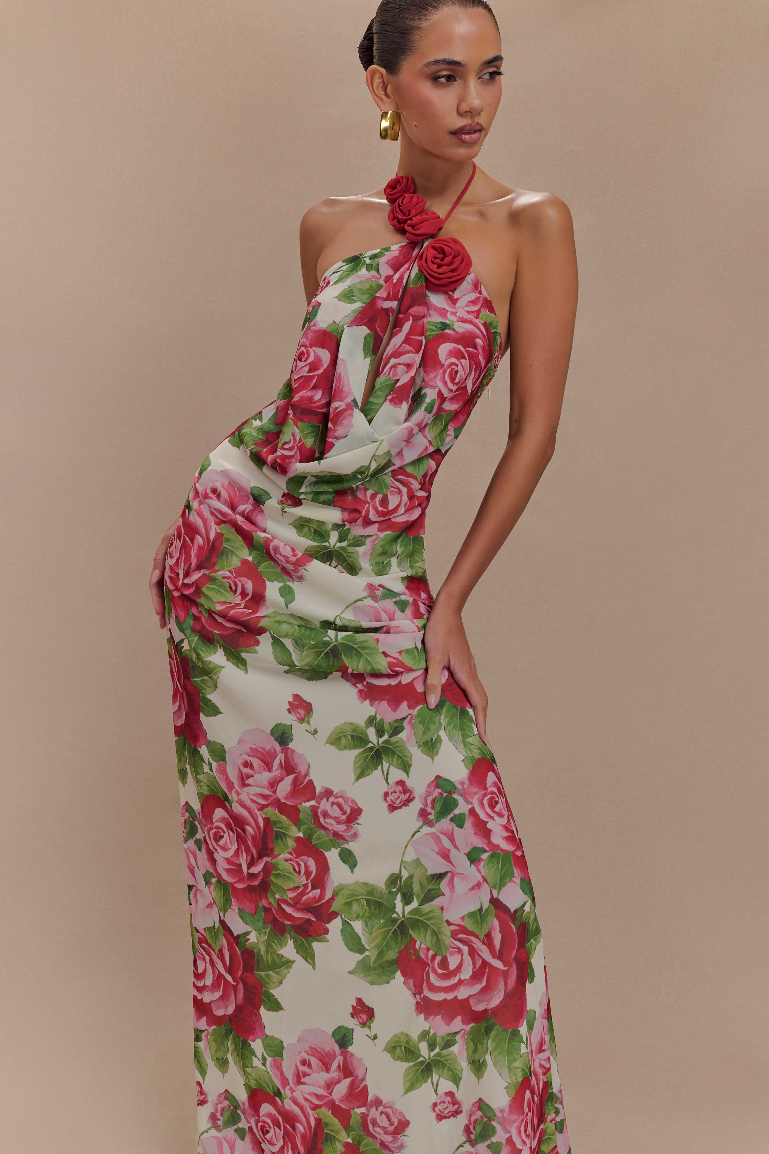 Rosalia Cowl Neck Maxi Dress - Sonia Rose Print、mySite、solidvoid
