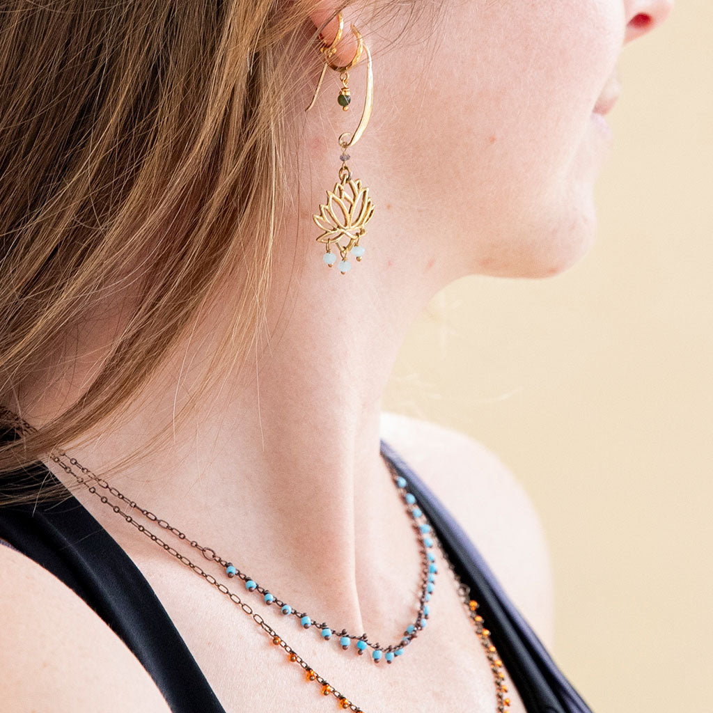 Lotus Flower Dangle Earrings、mySite、topwebapps