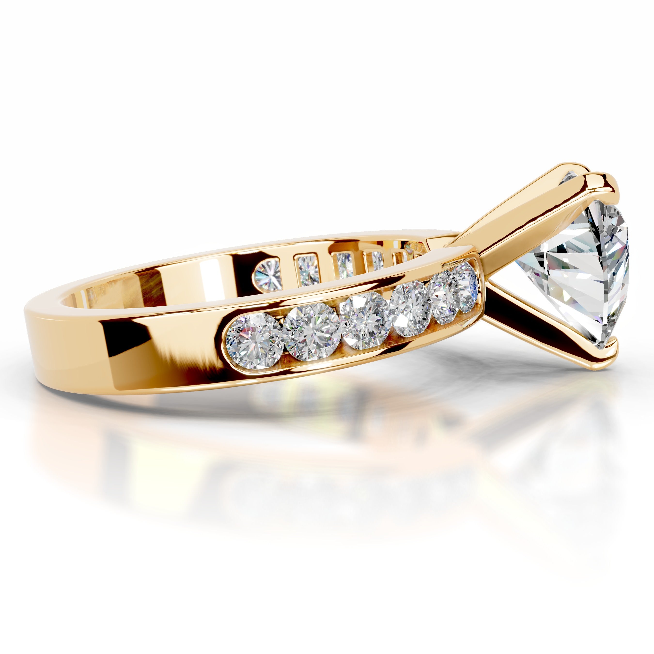 Giselle Moissanite & Diamonds Ring - 18K Yellow Gold、mySite、hinf8tx79