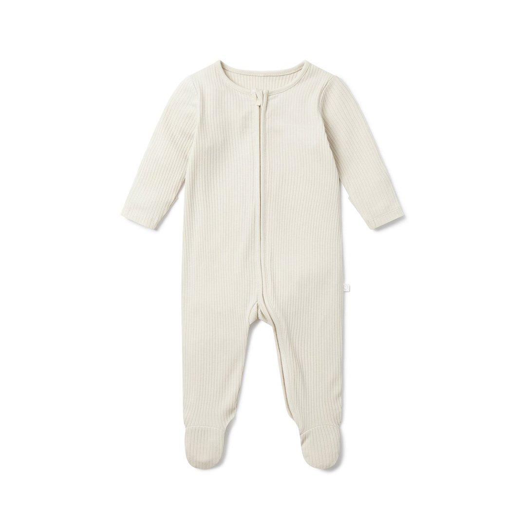  MORI Ribbed Clever Zip Sleepsuit - Ecru、mySite、merchandisen