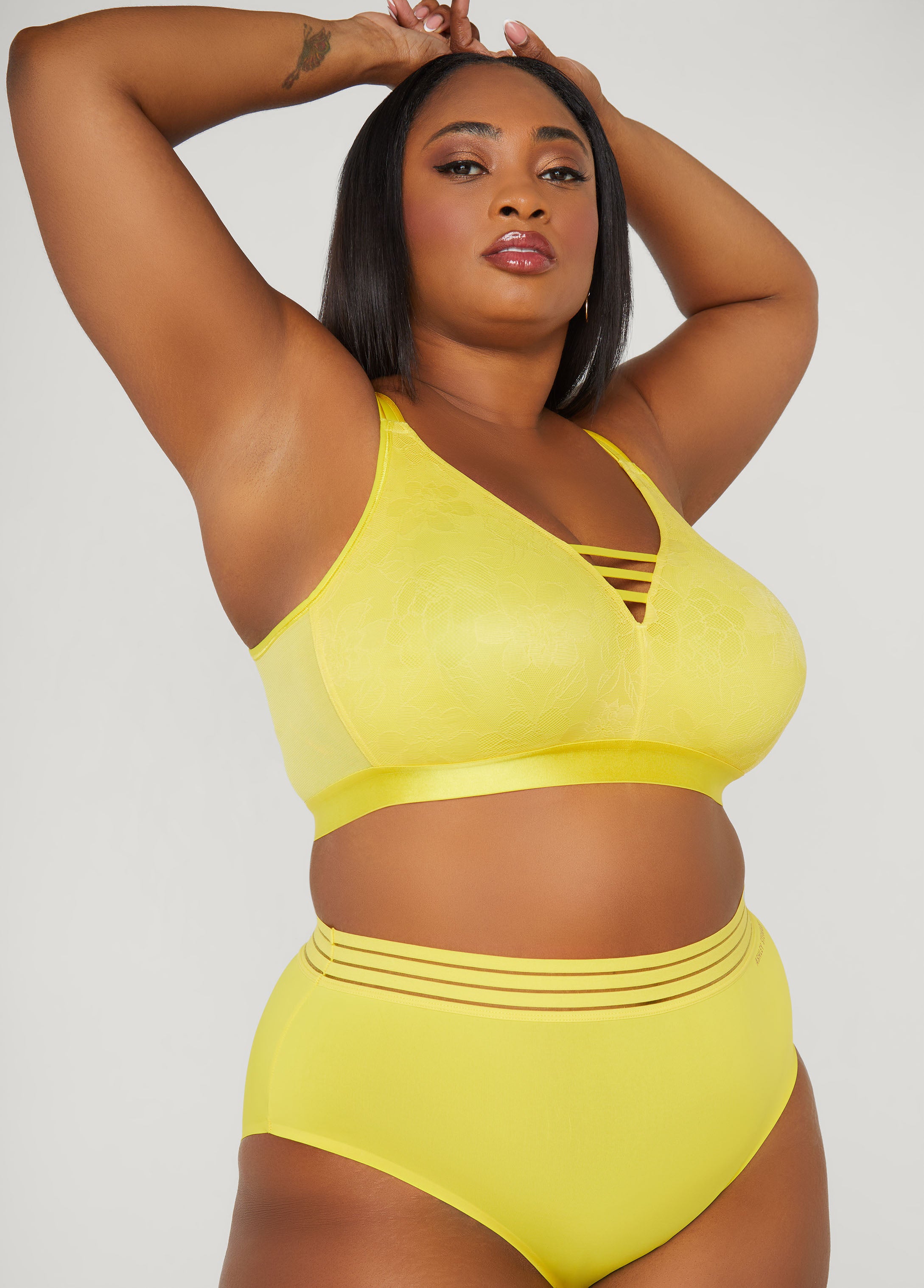 Lattice Trimmed Lace Wireless Bra、mySite、bengalsvssteelers