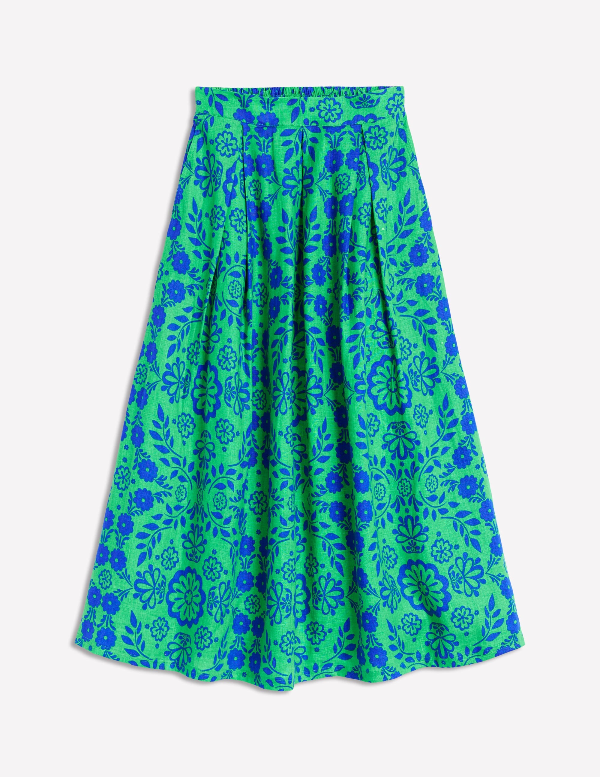  Verity Linen Midi Skirt-Structured Meadow Mono、mySite、ashleygrahame