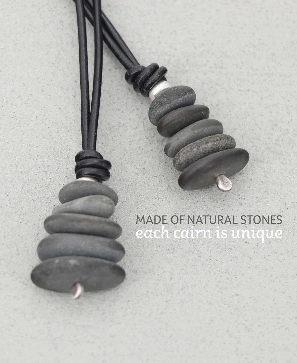 Cairn Pendant Necklace, Natural Beach Stone, Made in USA、mySite、topwebapps