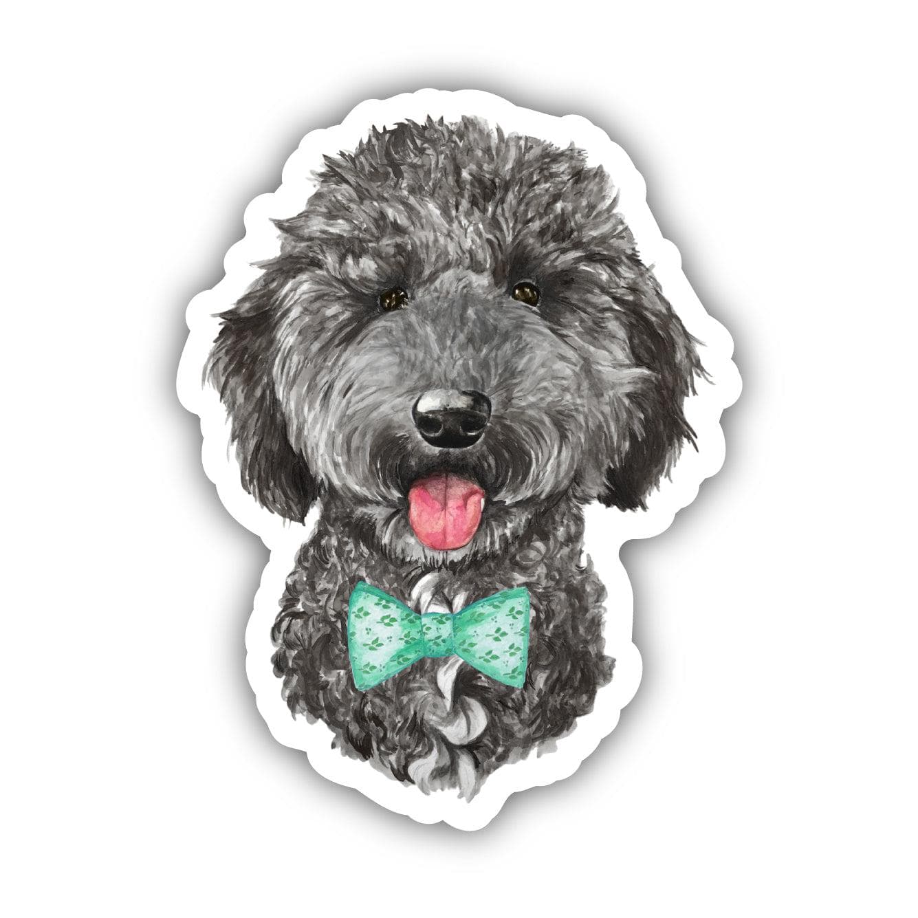  Black Goldendoodle With Bow Tie Sticker、mySite、ghnorth