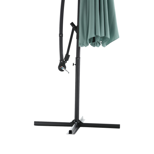 10ft Solar LED Offset Hanging Market Patio Umbrella ( khaki )(No Base)、、eastwooduniform