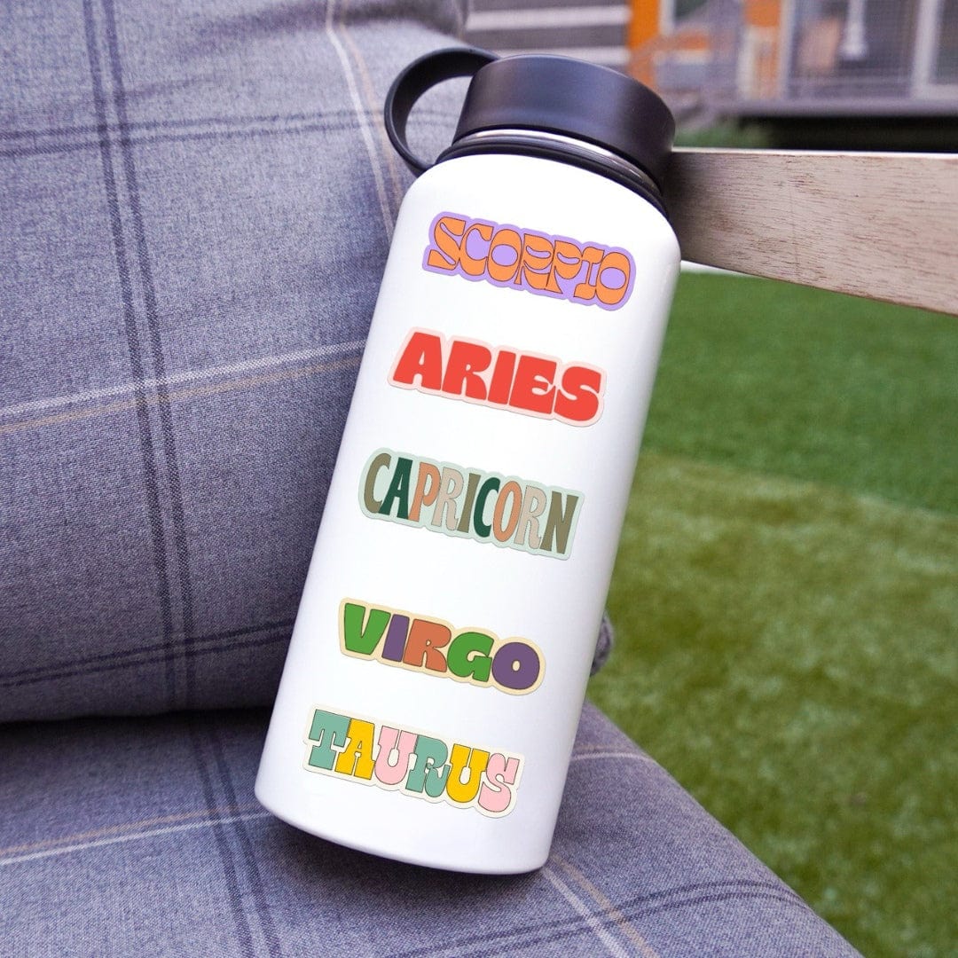  Zodiac Signs Lettering Sticker 12 Pack、mySite、elrpsem3k
