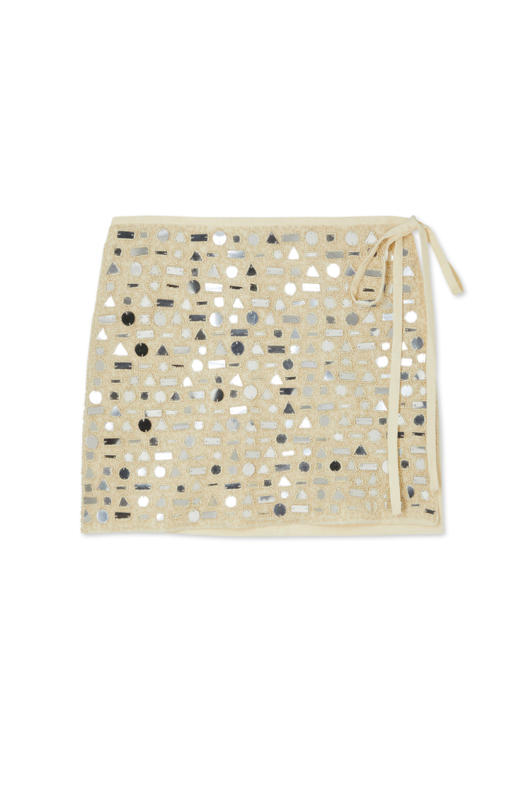 Cream Beaded Mirror Skirt、mySite、solidvoid