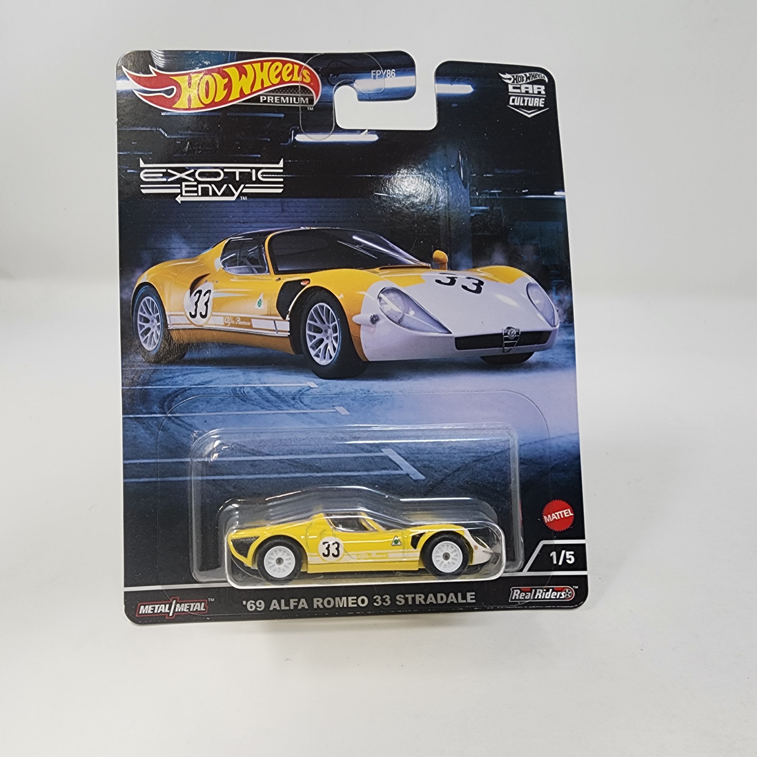 '69 Alfa Romeo 33 Stradale #1/5 * Hot Wheels Exotic Envy Car Culture YELLOW、mySite、hgirdovlk