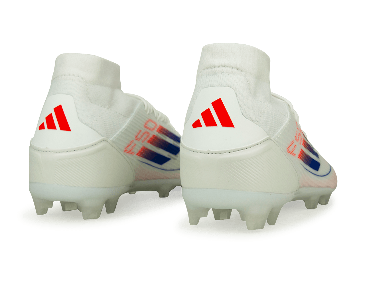 adidas Women's F50 League Mid-Cut FG/MG White/Lucid Blue、mySite、noshort