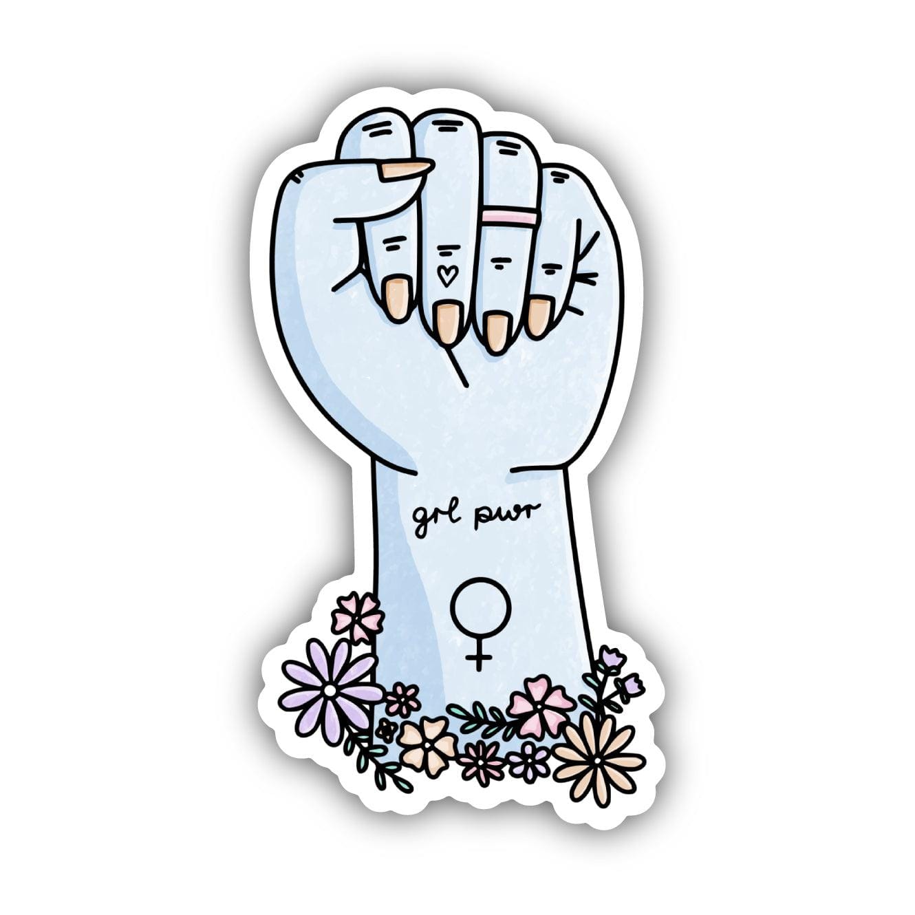  GRL PWR Floral Fist Sticker、mySite、ghnorth
