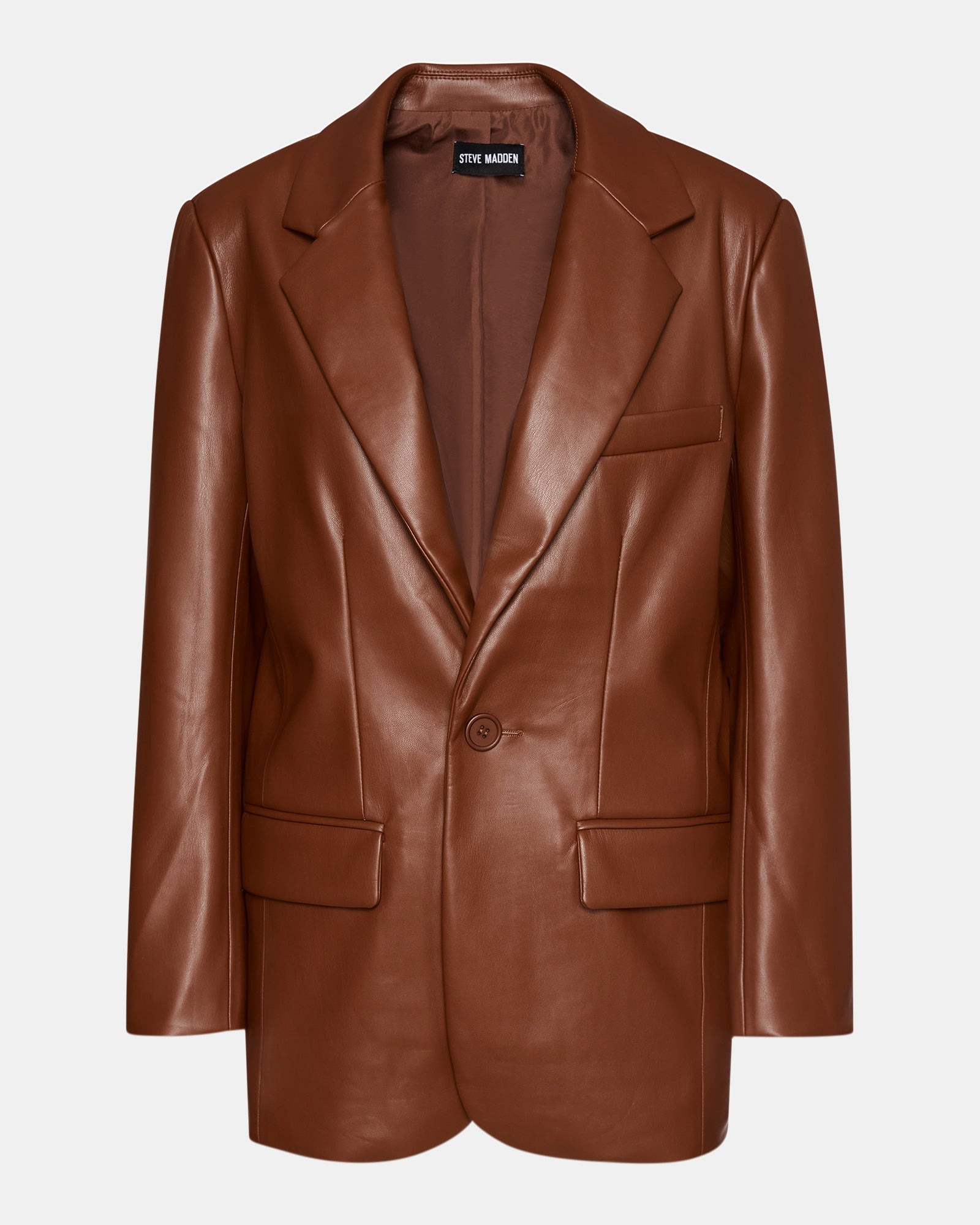 IMAAN FAUX LEATHER BLAZER COGNAC - SM REBOOTED、mySite、gtrtttuynbv