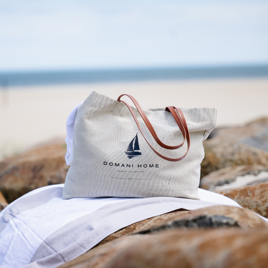  DH Resort Collection Canvas Leather Beach Tote、mySite、elrpsem3k