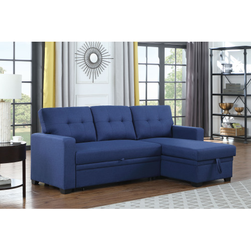 Upholstered Pull out Sectional Sofa with Chaise、、casual