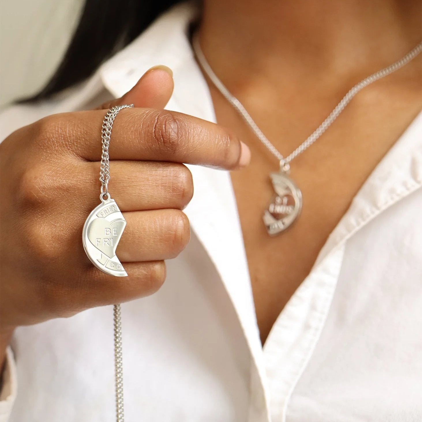 Stainless Steel Best Friend Break Apart Friendship Necklace / SBB0098、mySite、dreamappss