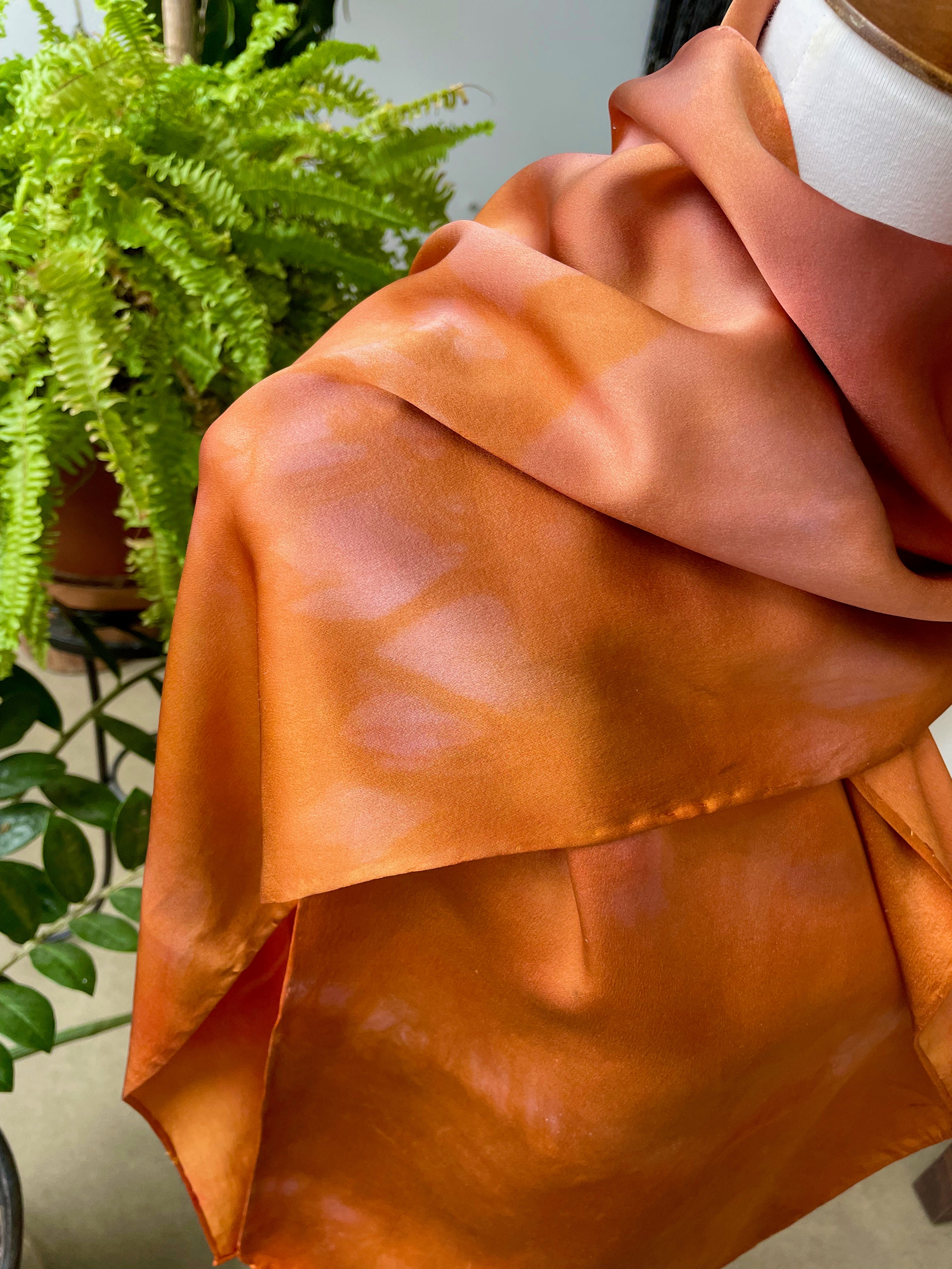 Silk Charmeuse Scarf: Brilliant Orange and Pink、mySite、topwebapps