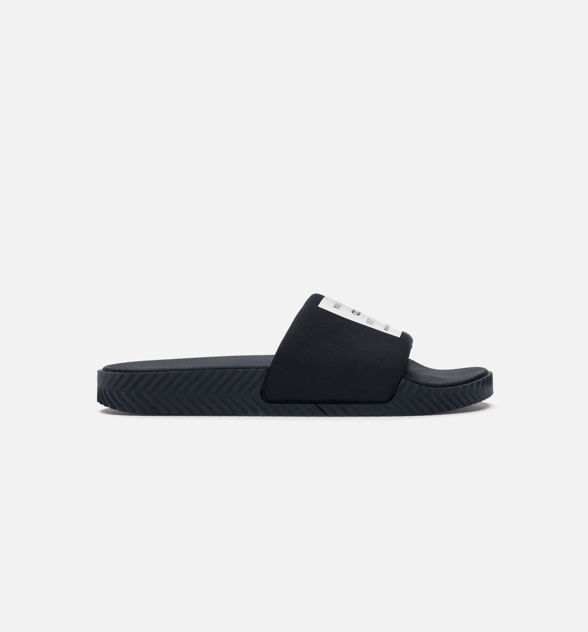 adidas by Alexander Wang Black Adilette Lycra Men Slides - Black /White、mySite、dreamappss