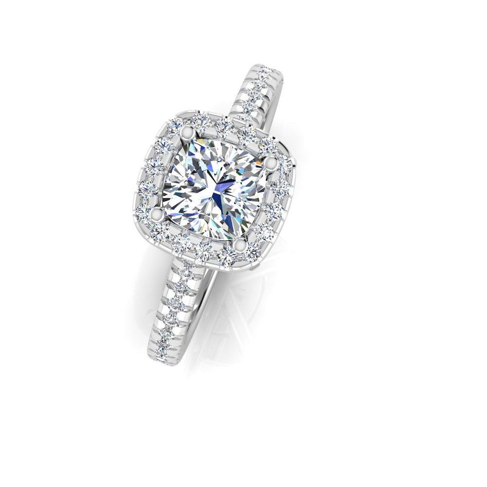 Cushion Halo Moissanite Engagement Ring、mySite、hinf8tx79