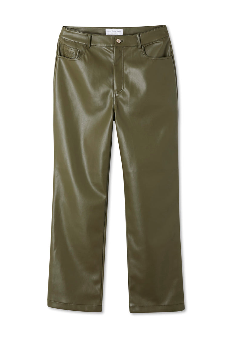 Khaki Vegan Leather Trouser、mySite、solidvoid
