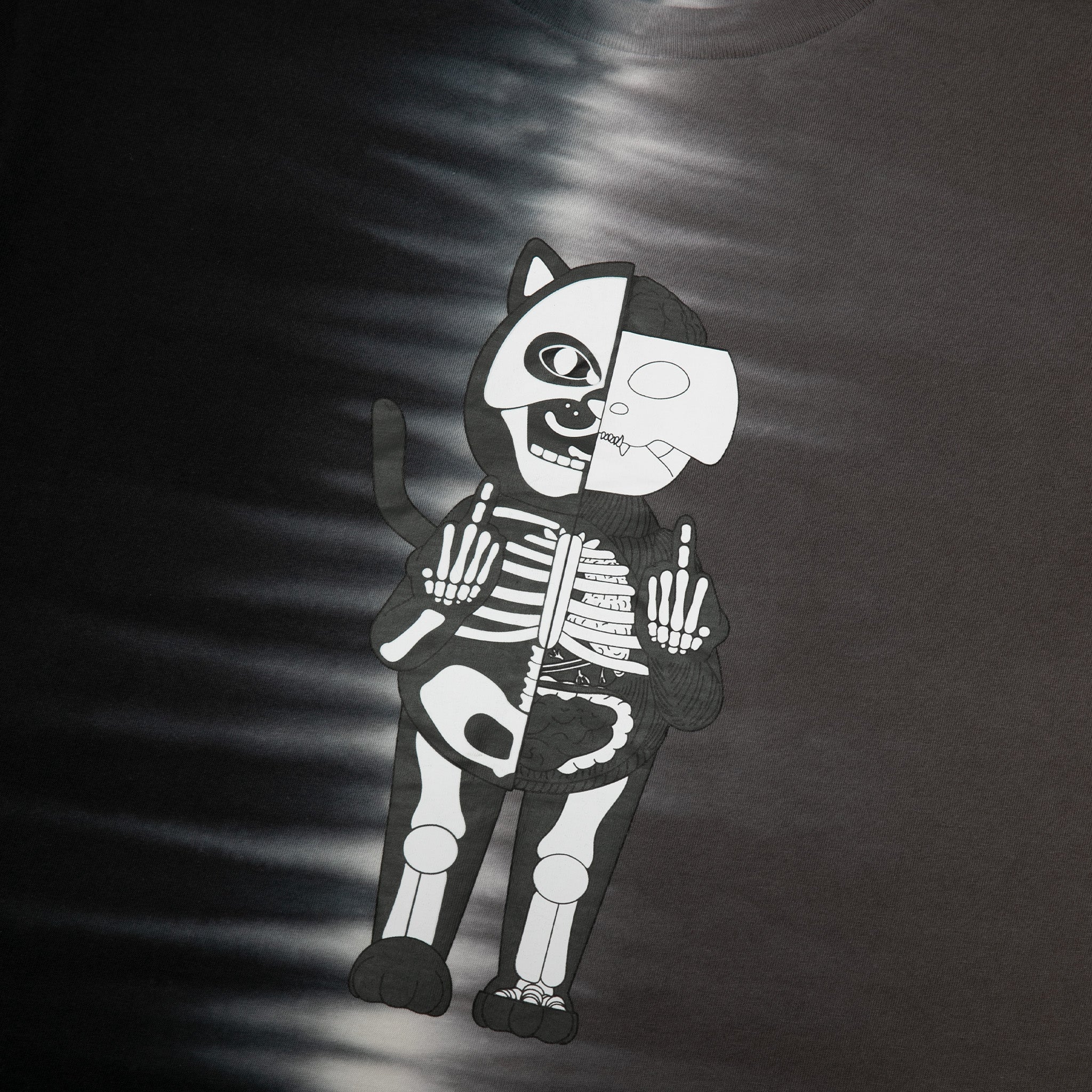  Skelly Anatomy Split Tie Dye Tee (Black/Charcoal Split Tie Dye)、mySite、merchandisen