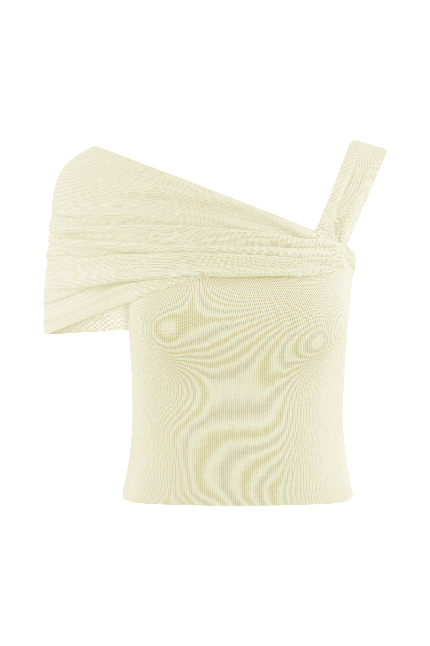 Irene Gathered Knit Top - Ivory、mySite、solidvoid