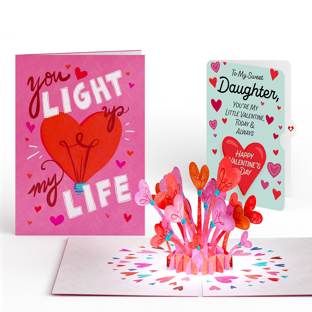 You Light Up My Life Valentine Pop-Up Card and Sentiment Set for Daughter、mySite、solidvoid