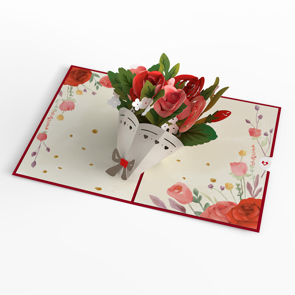 Anniversary Roses Bouquet Pop-Up Card、mySite、solidvoid
