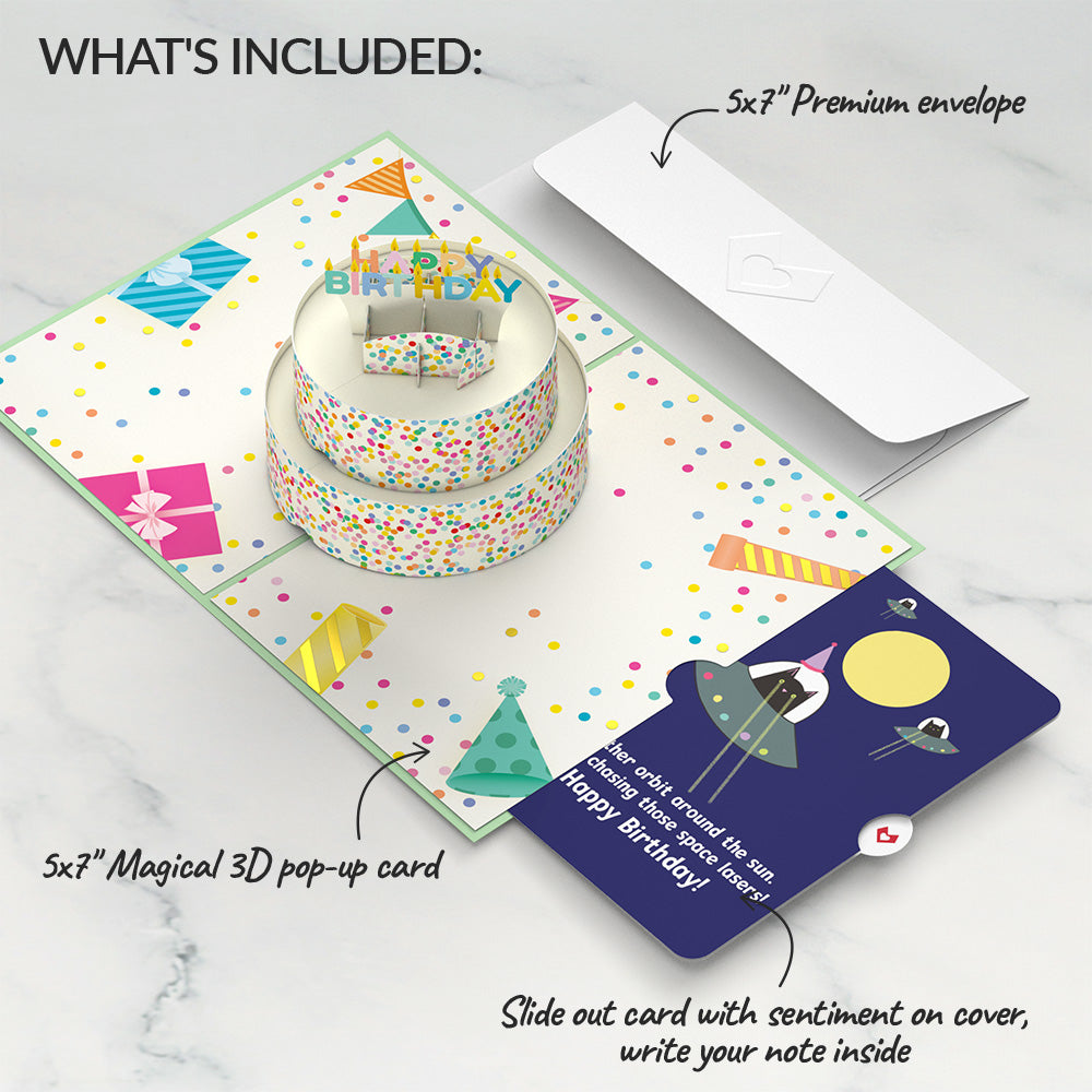 Sprinkles Birthday Cake with Space Laser Cats Pop-Up Card and Sentiment Set、mySite、solidvoid