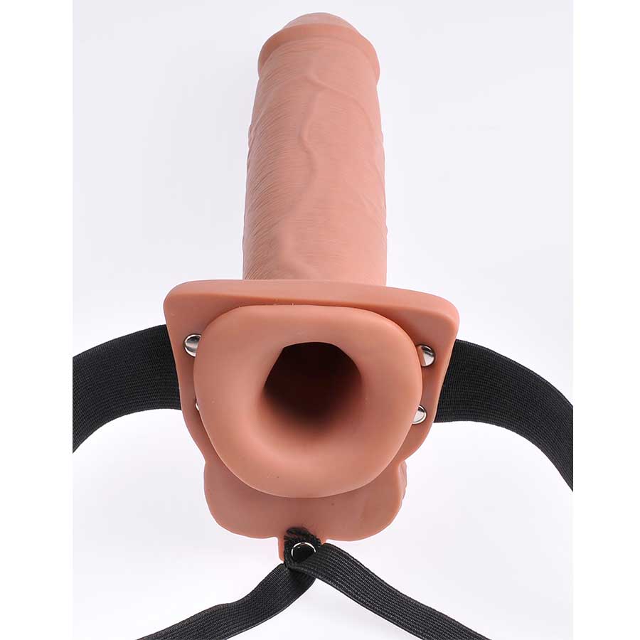 10 Inch Tan Hollow Rechargeable Vibrating Strap on by Fetish Fantasy、mySite、bottomscart