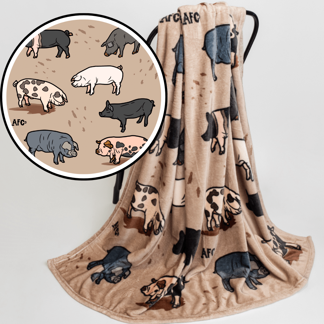 Breeds of Pigs Plush Throw Blanket、mySite、g9winljtr