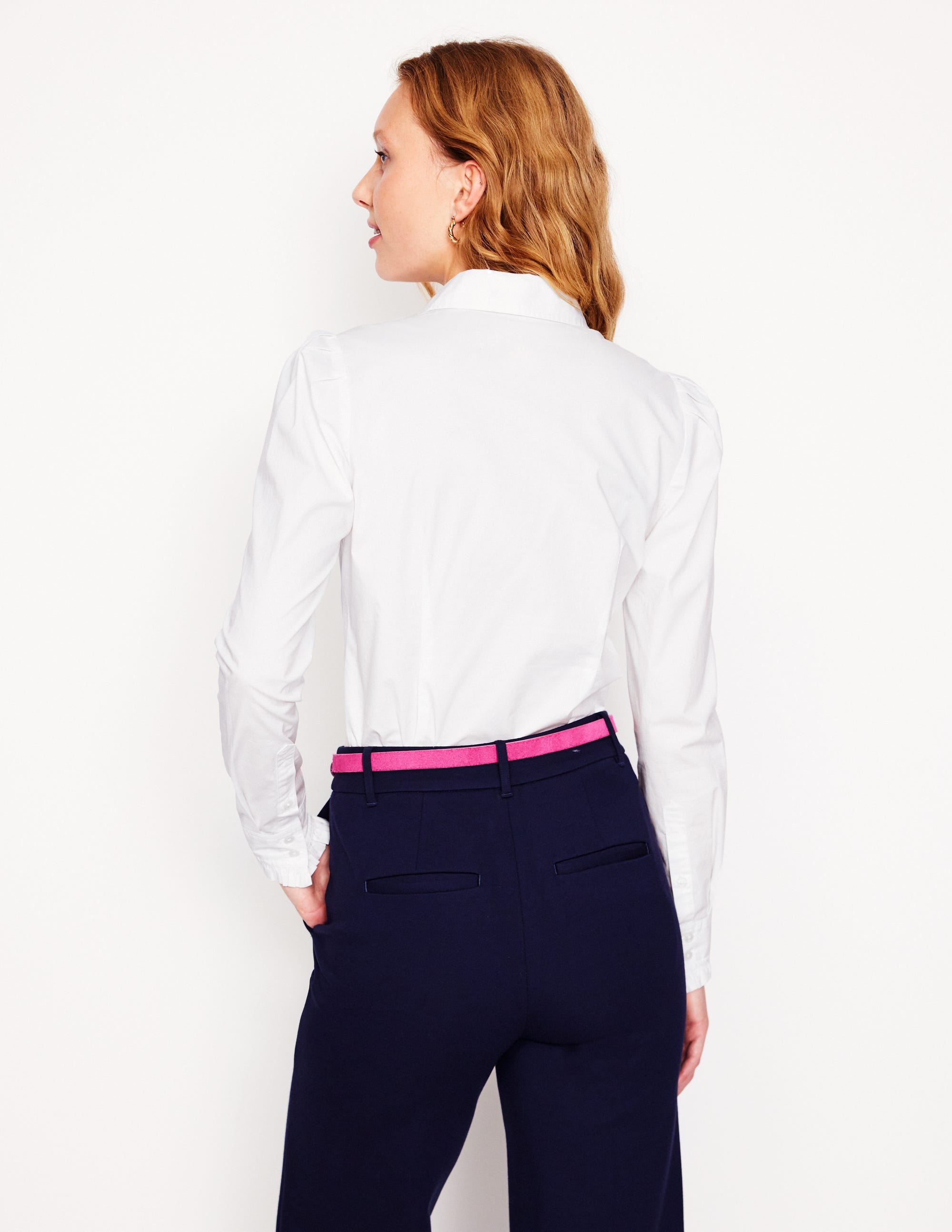  Cara Stretch Cotton Shirt-White、mySite、ashleygrahame