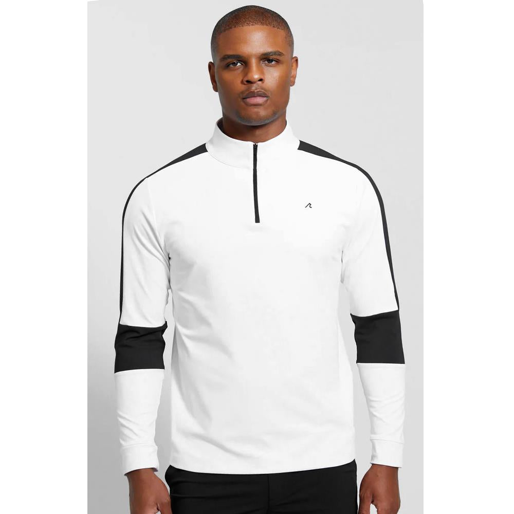 Redvanly Men's Fowler 1/4 Zip Longsleeve - Bright White/Black