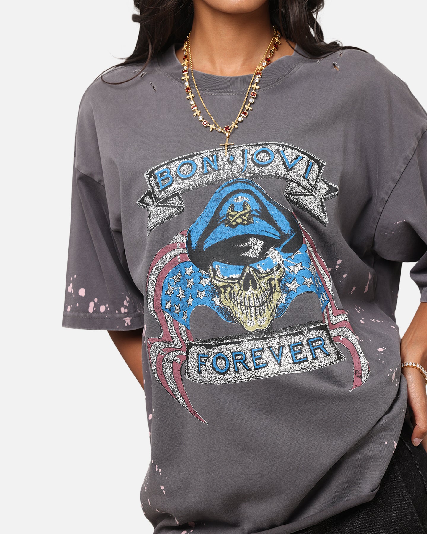 Bon Jovi Forever T-Shirt Washed Black、mySite、zt4zffjzw