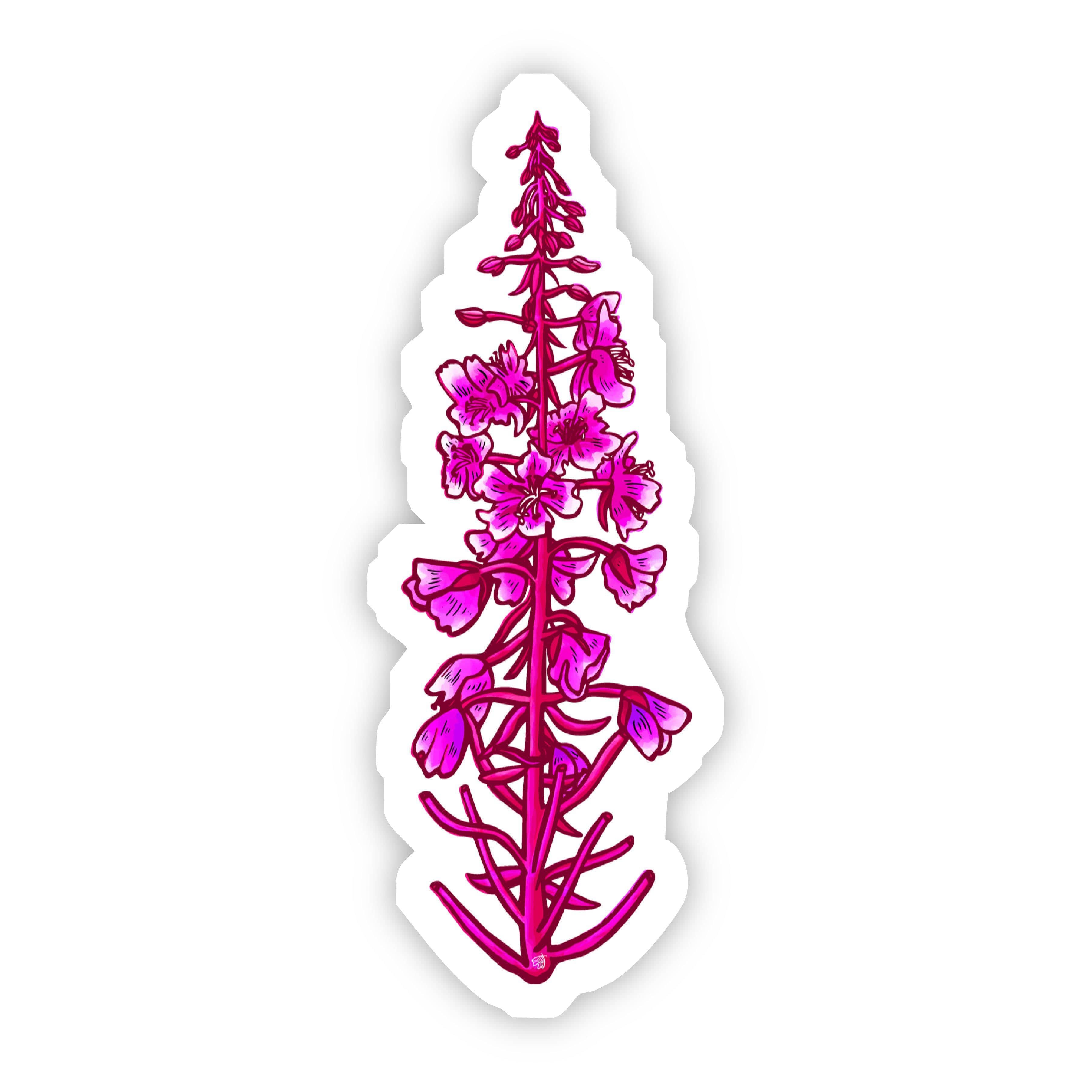  Pink Flower Stem Sticker、mySite、elrpsem3k