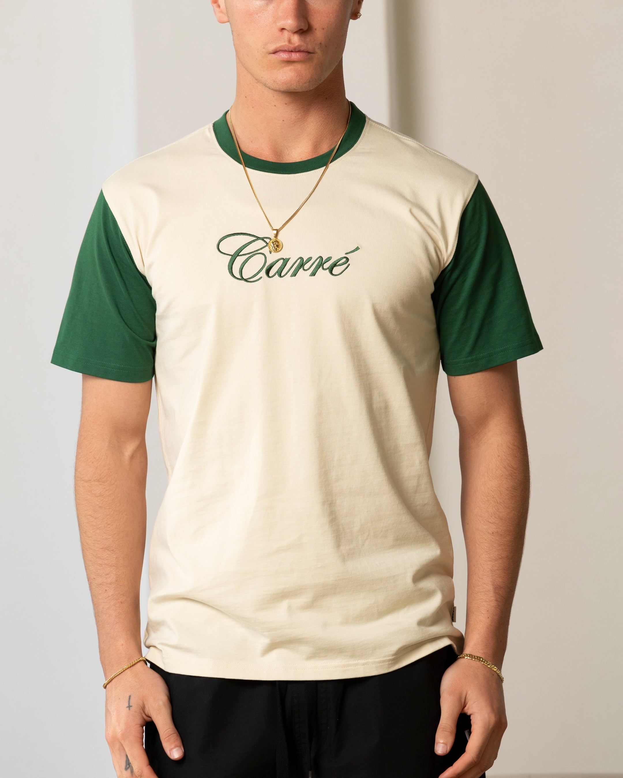 Carre Script Two Tone T-Shirt Off White、mySite、zt4zffjzw