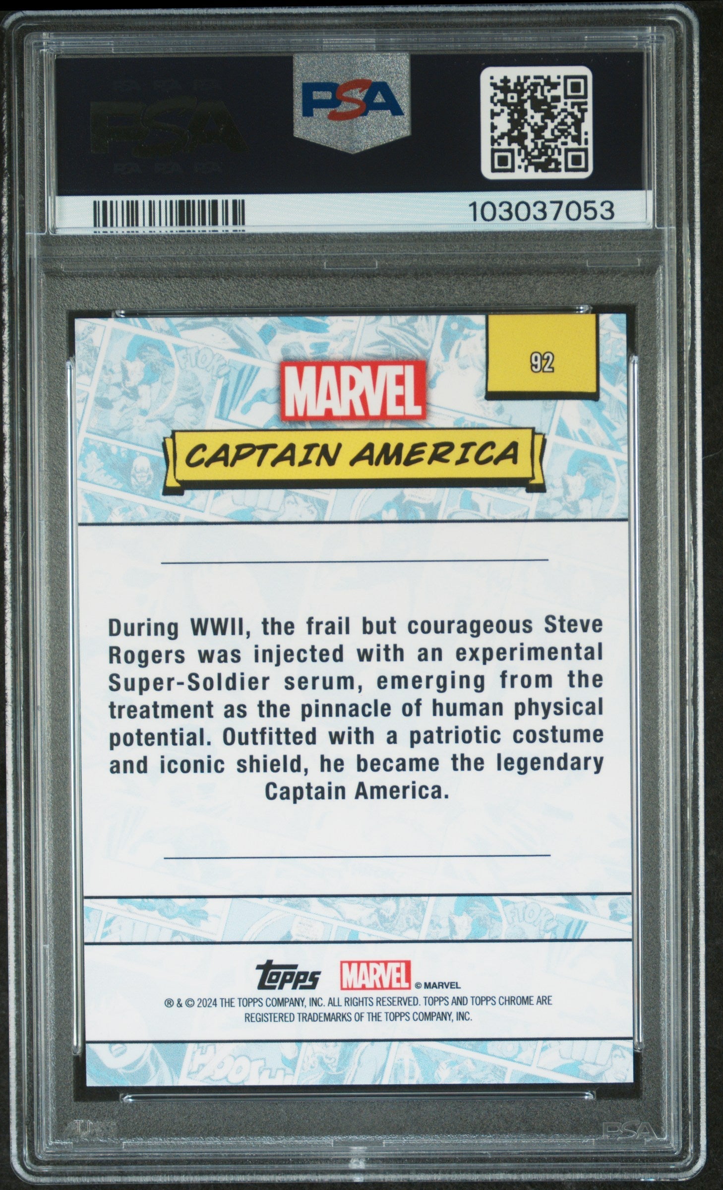 Captain America #92 Gold Refractor 20/50 PSA 8 Topps Chrome Marvel 2024、mySite、waistdrama