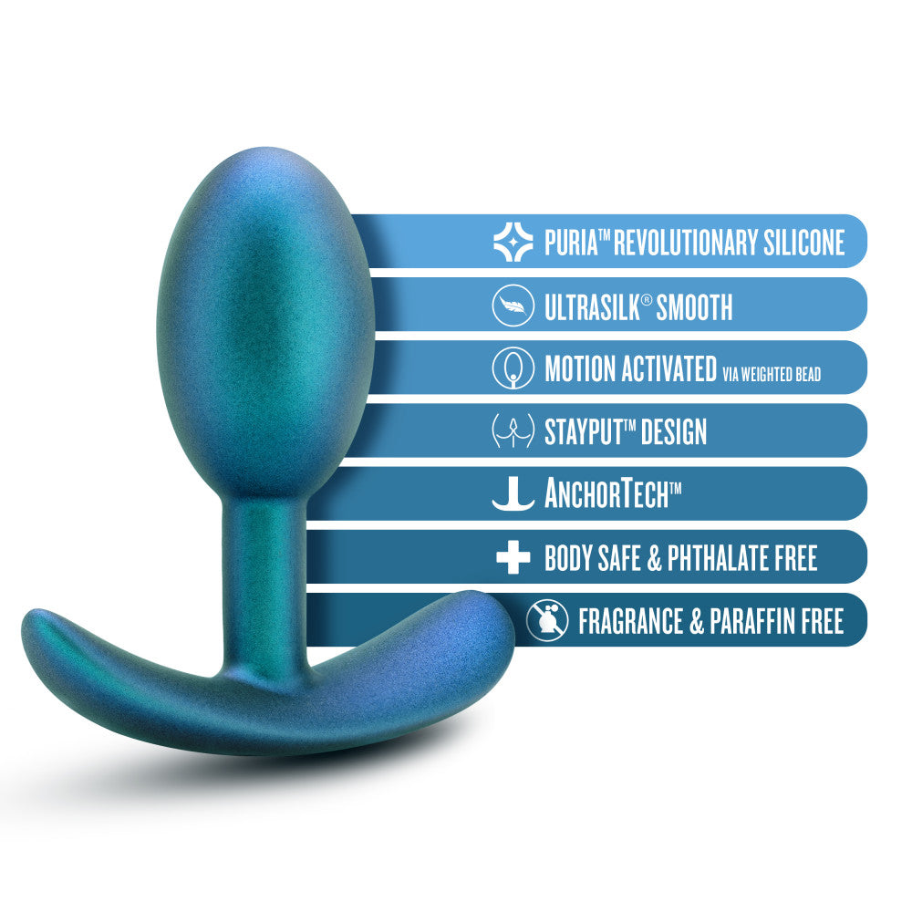 Anal Adventures Matrix By Blush® | The Nebula Plug: 3.5 inch Vibrating Inner Ball Butt Plug in Lunar Blue | With Stayput™ Technology & Anchortech™ Base、mySite、bottomscart