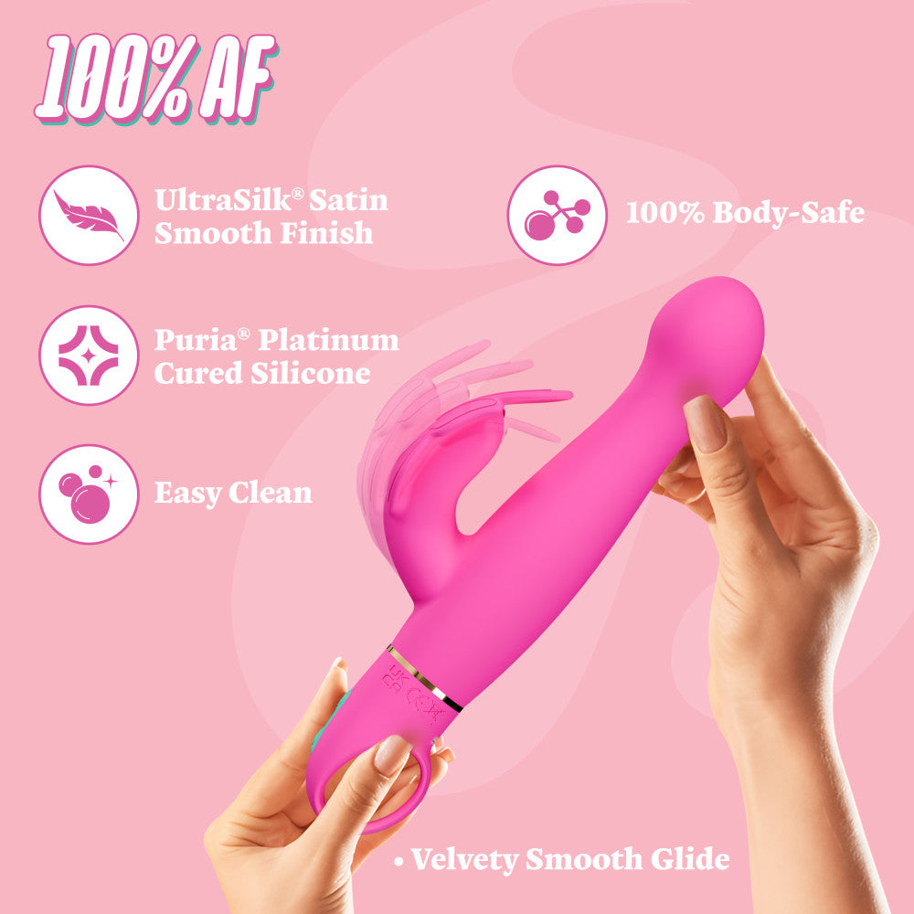 Aria by Blush® | Naughty AF 8 Inch Clitoral G-Spot Dual Stimulation Rechargeable Silicone Vibrator – In Pink、mySite、bottomscart
