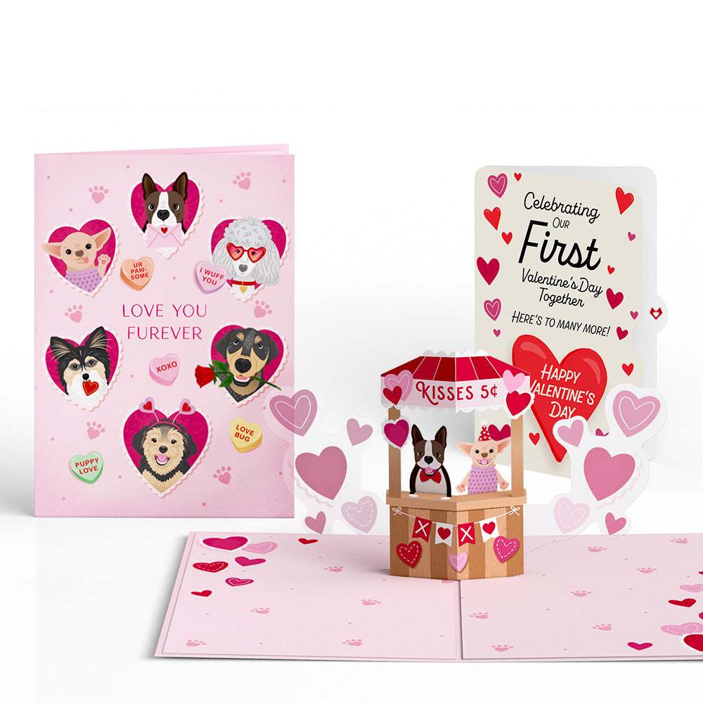 Love You Furever Dog Kisses Our First Valentine Together Pop-Up Card and Sentiment Set、mySite、solidvoid