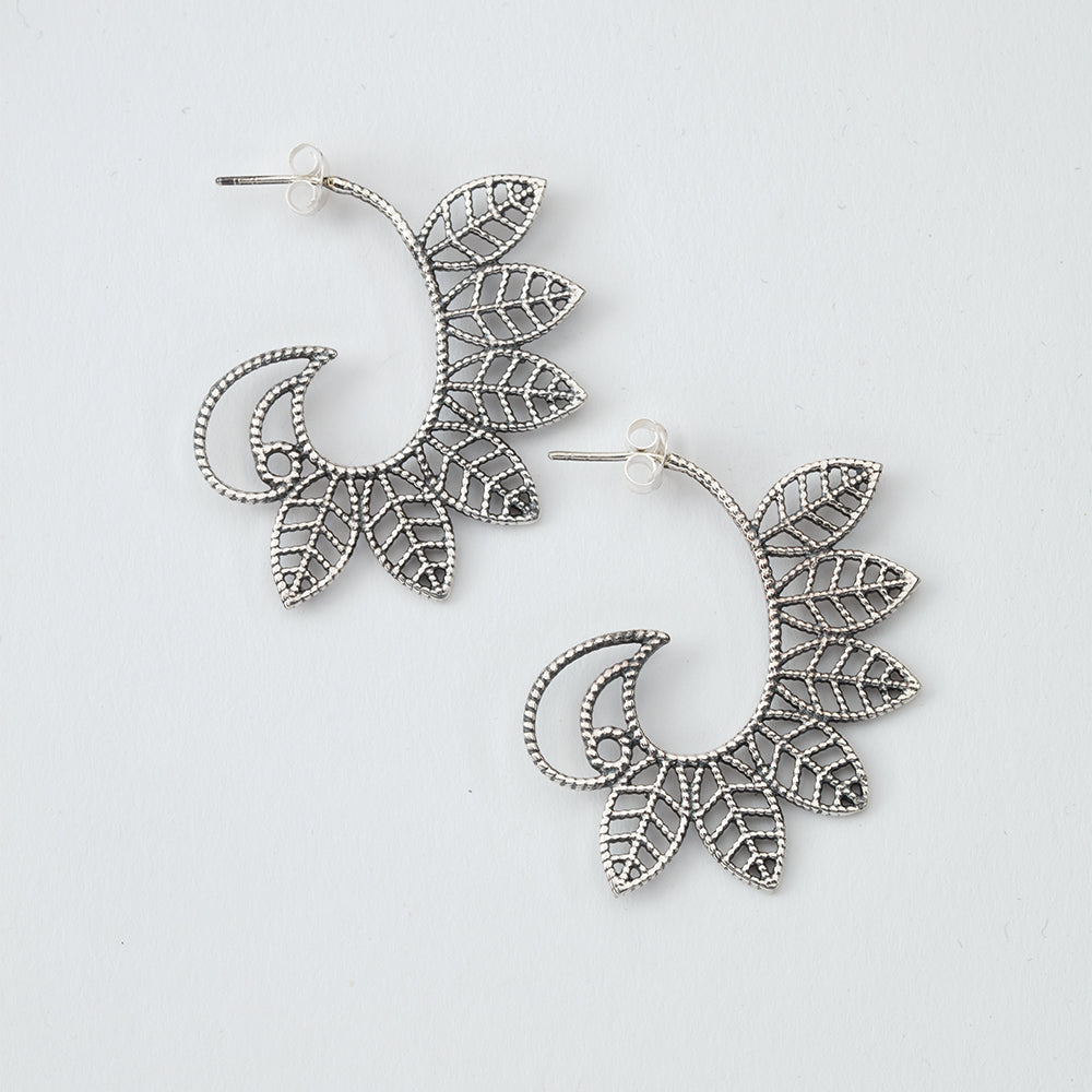 Sterling Silver Bodhi Leaf Earrings、mySite、topwebapps