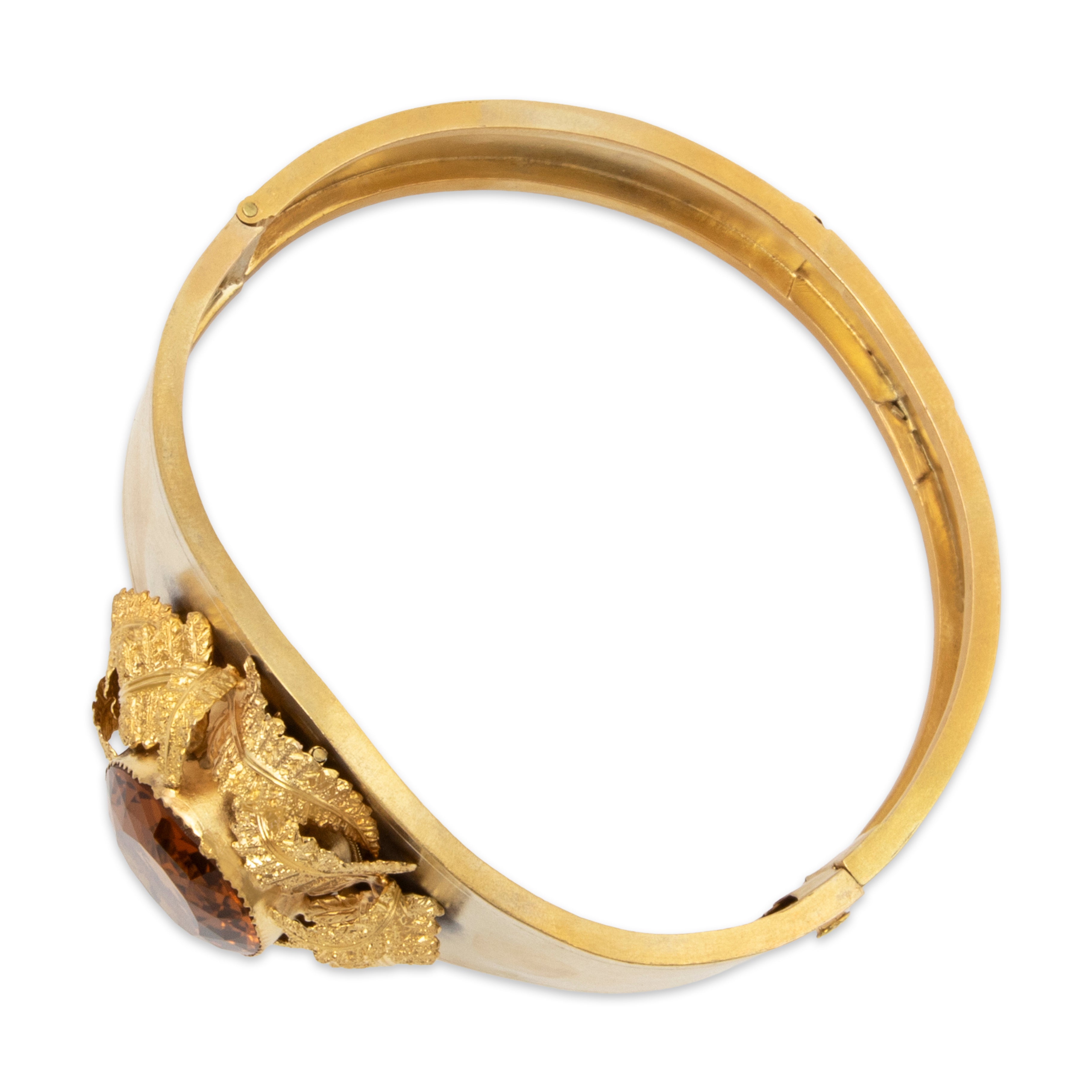 Antique Victorian 14k Yellow Gold 15.96ct Citrine Statement Hinged Bracelet 6.5、mySite、hinf8tx79