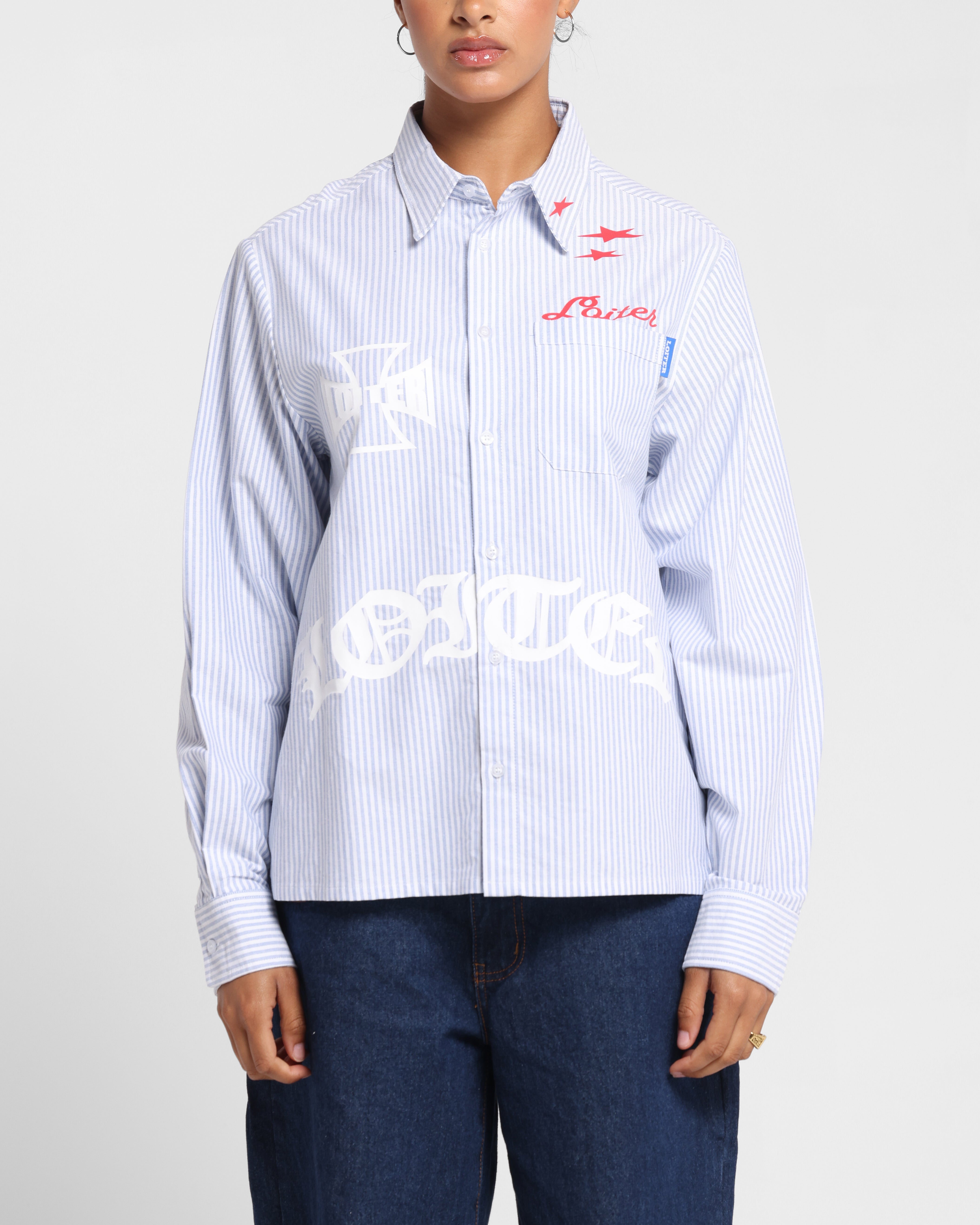 Loiter Chopper Long Sleeve Shirt Blue/White、mySite、zt4zffjzw