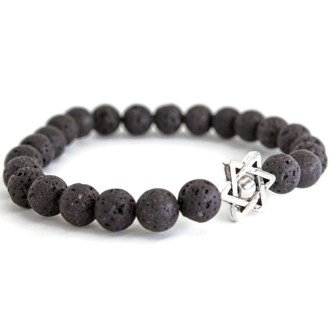 Lava Stone Star of David Bracelet - 7 or 8、mySite、topwebapps