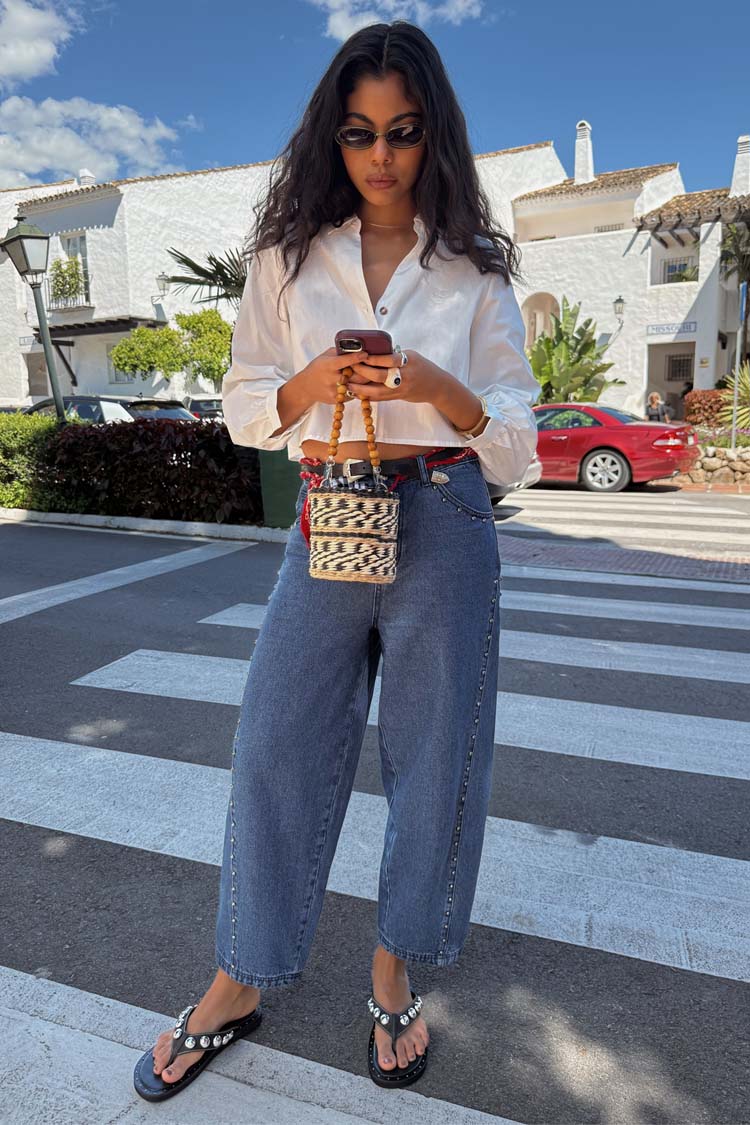 Blue Studded Barrel Jeans、mySite、solidvoid