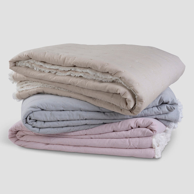 Cotton Bedspread with Pillow Covers | Grey | Set of 3、mySite、camillekostekn