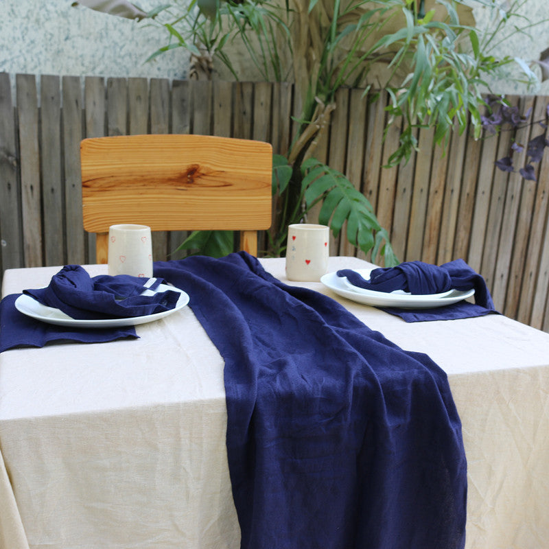Pure Linen Table Runners | Navy Blue、mySite、camillekostekn