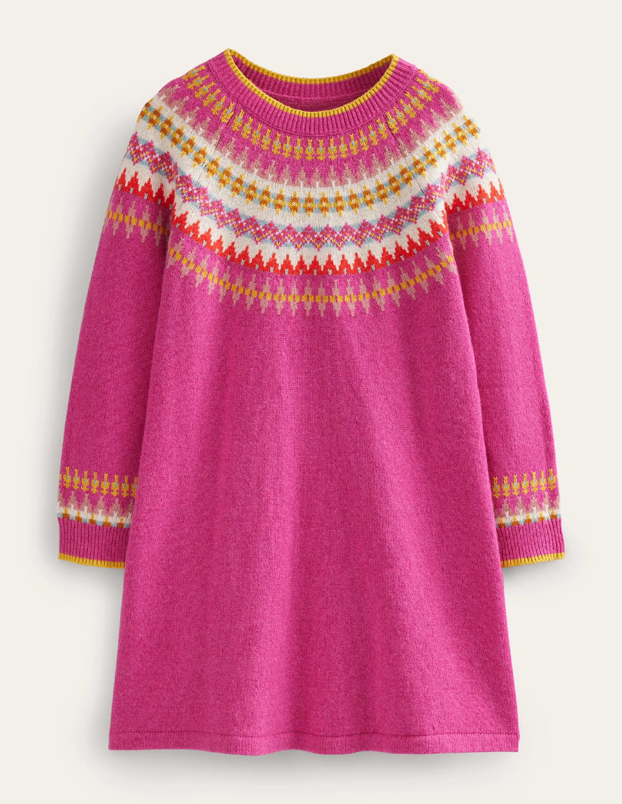  Fair Isle Jumper Dress-Mid Pink Fair Isle、mySite、ashleygrahame