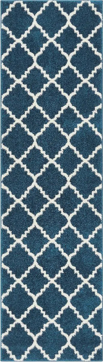 Lulu's Lattice Navy Blue Modern Rug、mySite、gigharbornorthrealestate