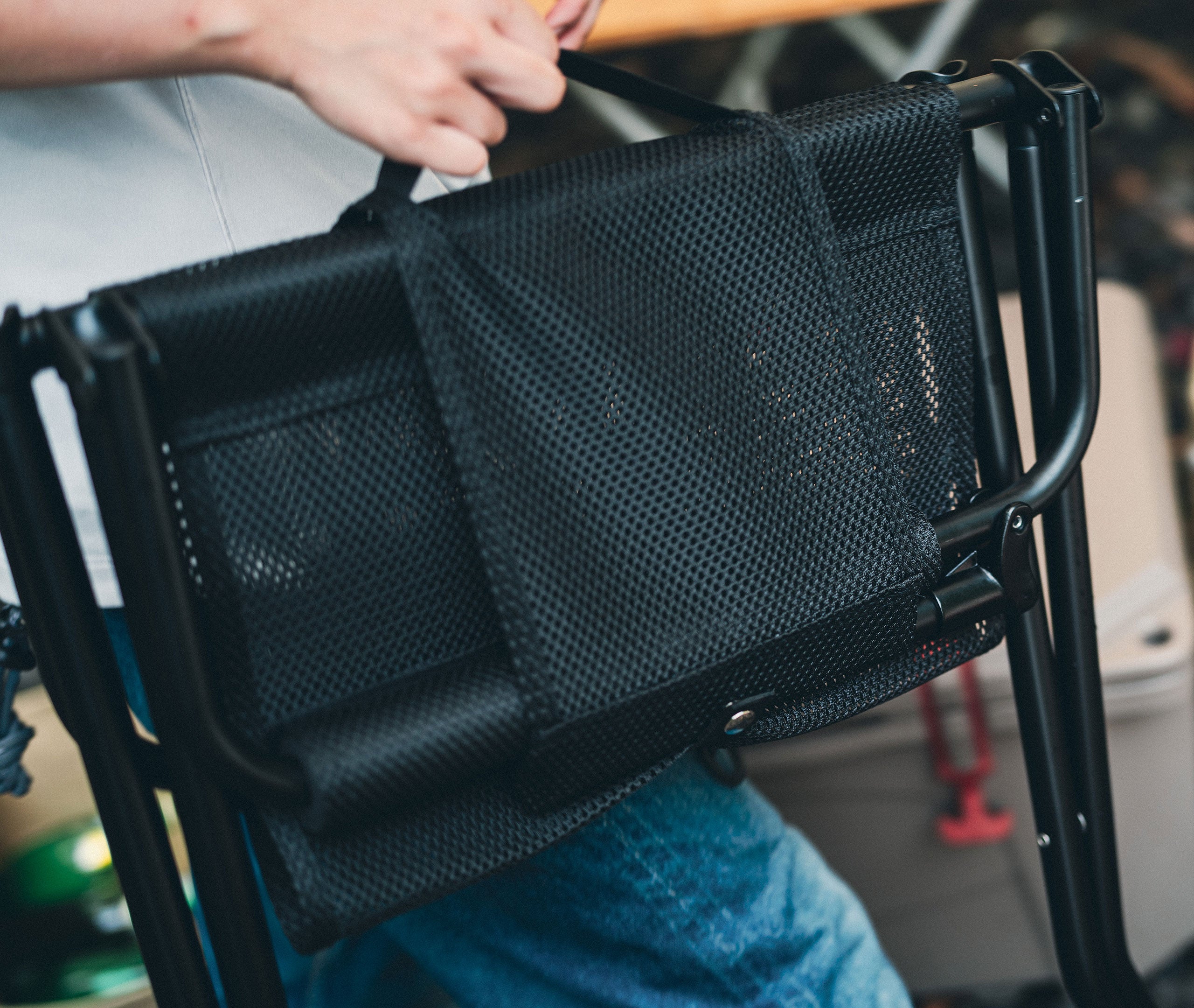 Folding Mesh FD Chair - Black、mySite、topwebapps